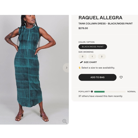 Raquel Allegra Column Tank Dress in Green Moss - Picture 3 of 12